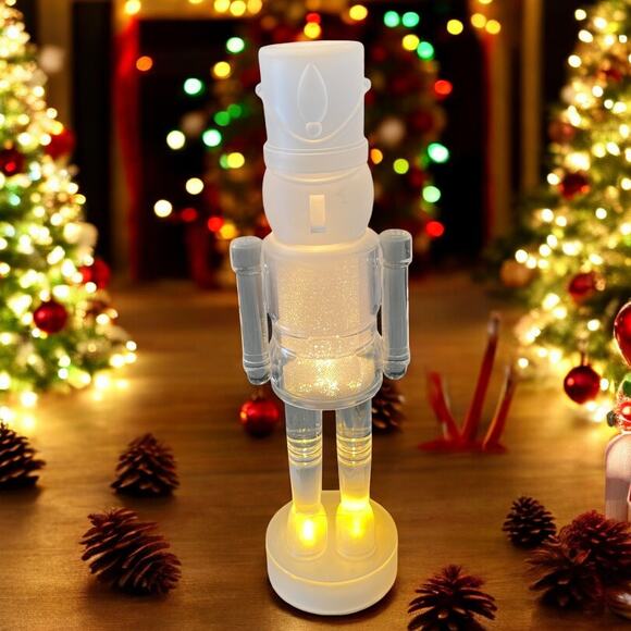 LED Clear Nutcracker Decor Christmas Holiday 14.5in New - Picture 1 of 13